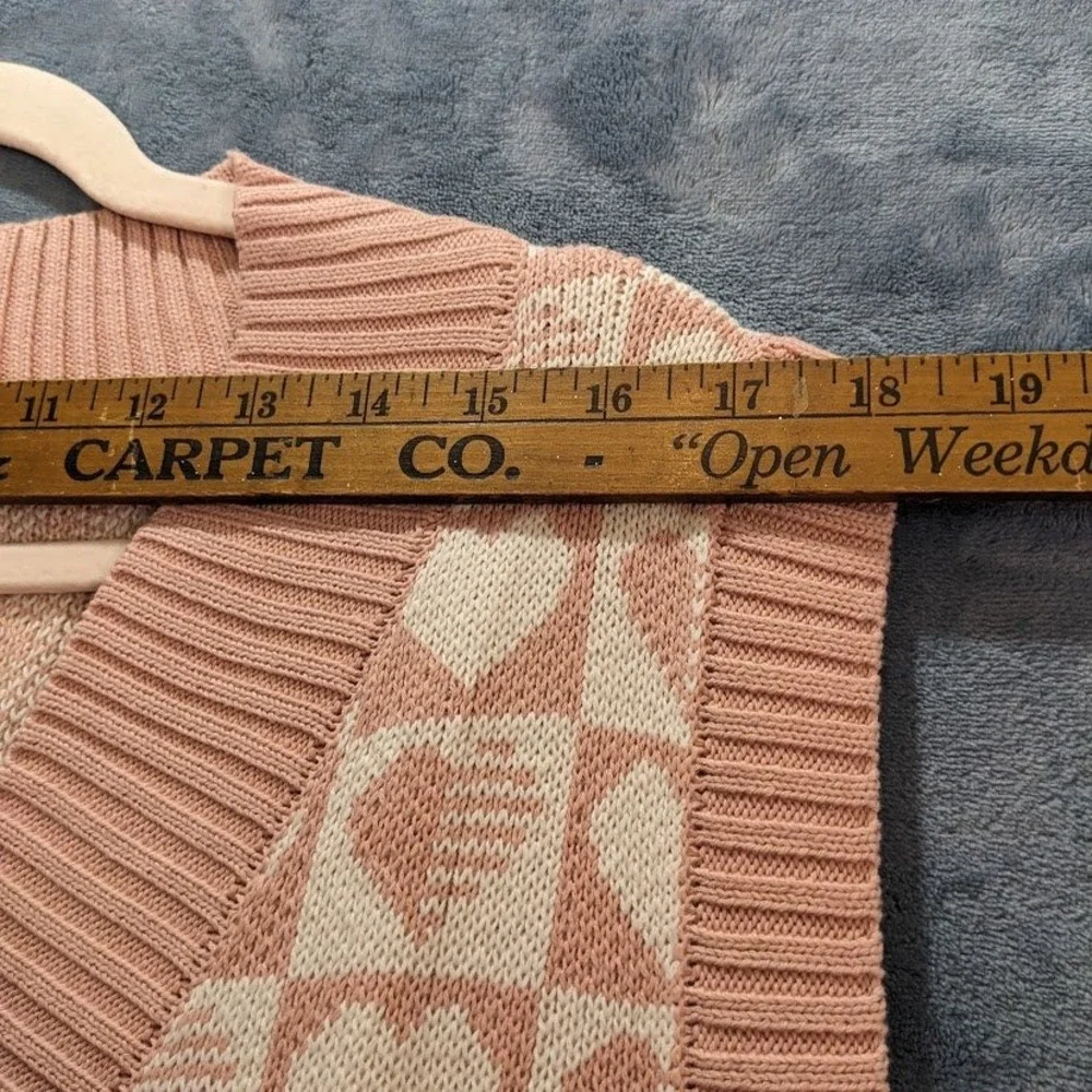 Zeagoo Womens Pink White Heart Checkered Sweater‎ Vest Dress V-Neck Knit 2XL NEW